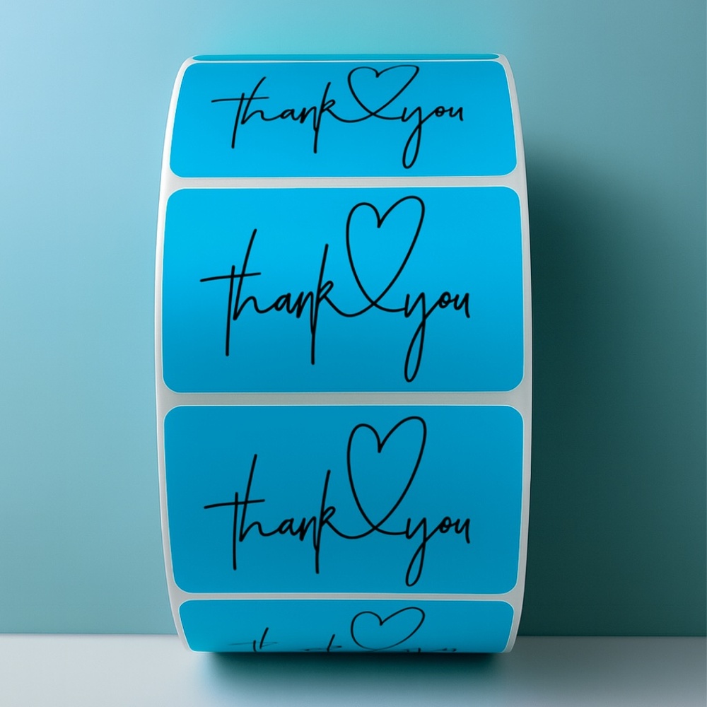 Thank You Heart Stickers – Modern Script Labels for Small Business Packaging - Picture 2 of 11